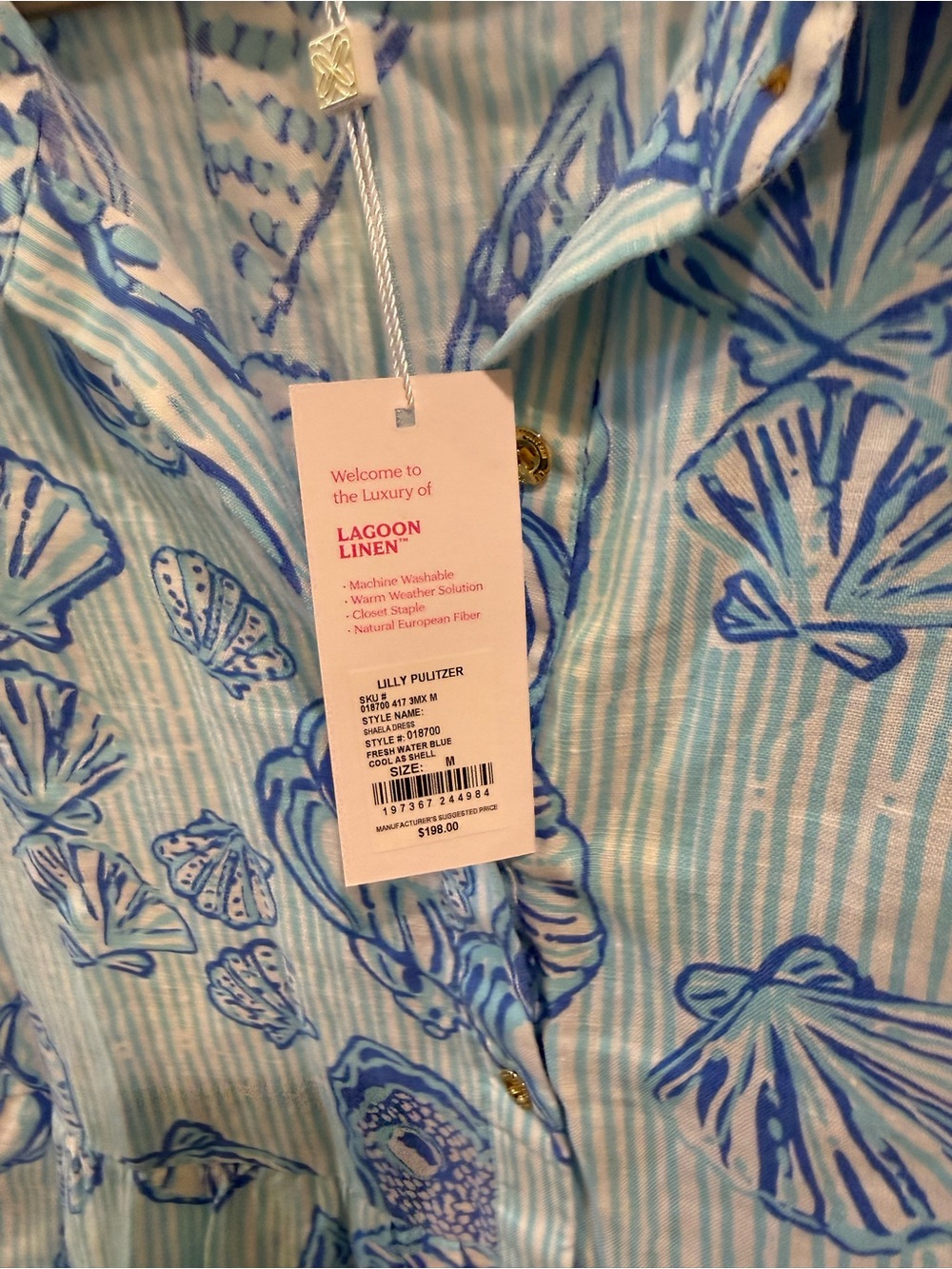 Lilly Pulitzer Blue Shell-Print Mini Dress - Picture 2 of 4